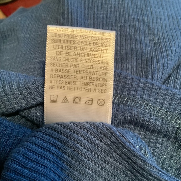 Free People Long Beach Ribbed Blue Tank Top size Lg - Picture 10 of 10